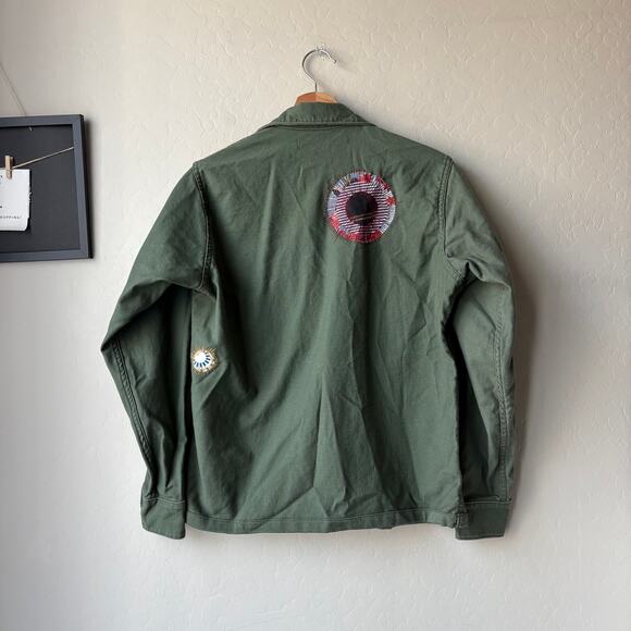 Atelier & Repairs Jacket Green Fatigue Army Patched Cotton Jacket Size M NWT - Picture 6 of 6